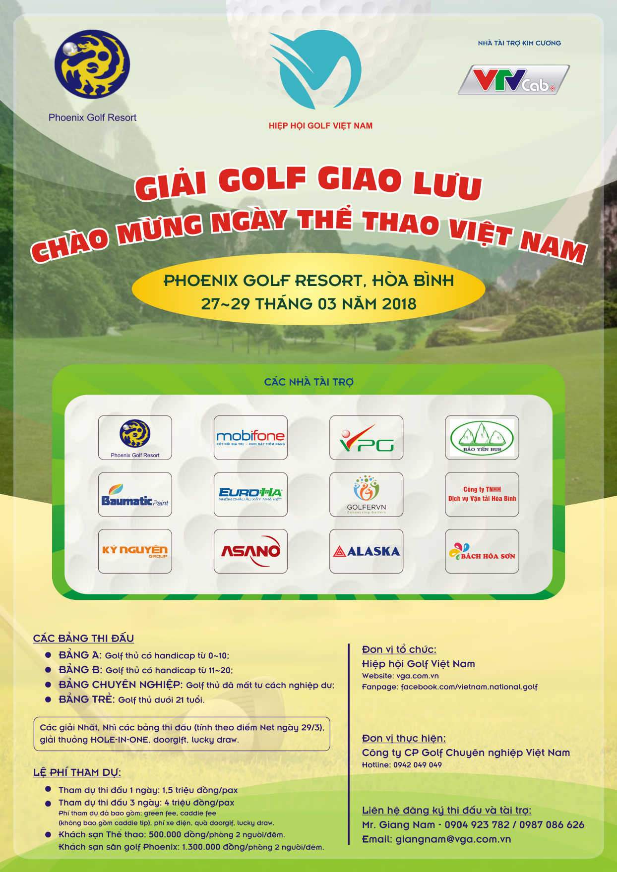 Giải Golf Giao lưu Chào mừng ngày Thể thao Việt Nam 2018
