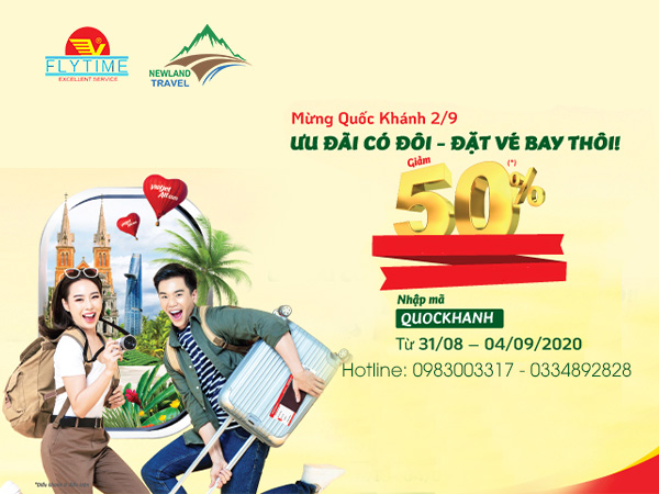 CHƯƠNG TRÌNH KHUYẾN MẠI GIẢM 50% GIÁ VÉ CHÀO MỪNG QUỐC KHÁNH 2/9 VIETJET